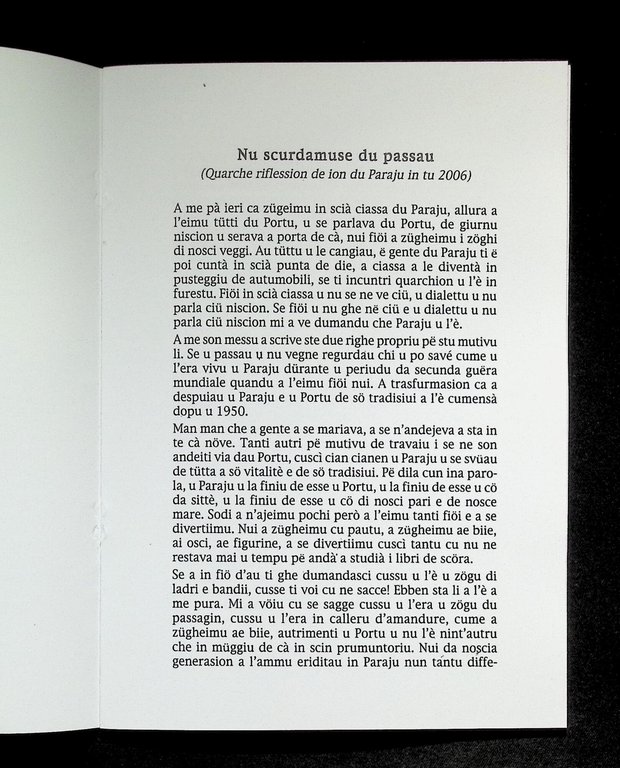 Nu scurdamuse du passau. Descrizione del Parasio in dialetto portorino … | Immagine Gallery 5