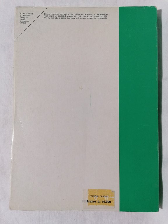 Nuovo Corso Di Calcolo Meccanico Libro Computisteria Tecnica Mercantile Bancaria