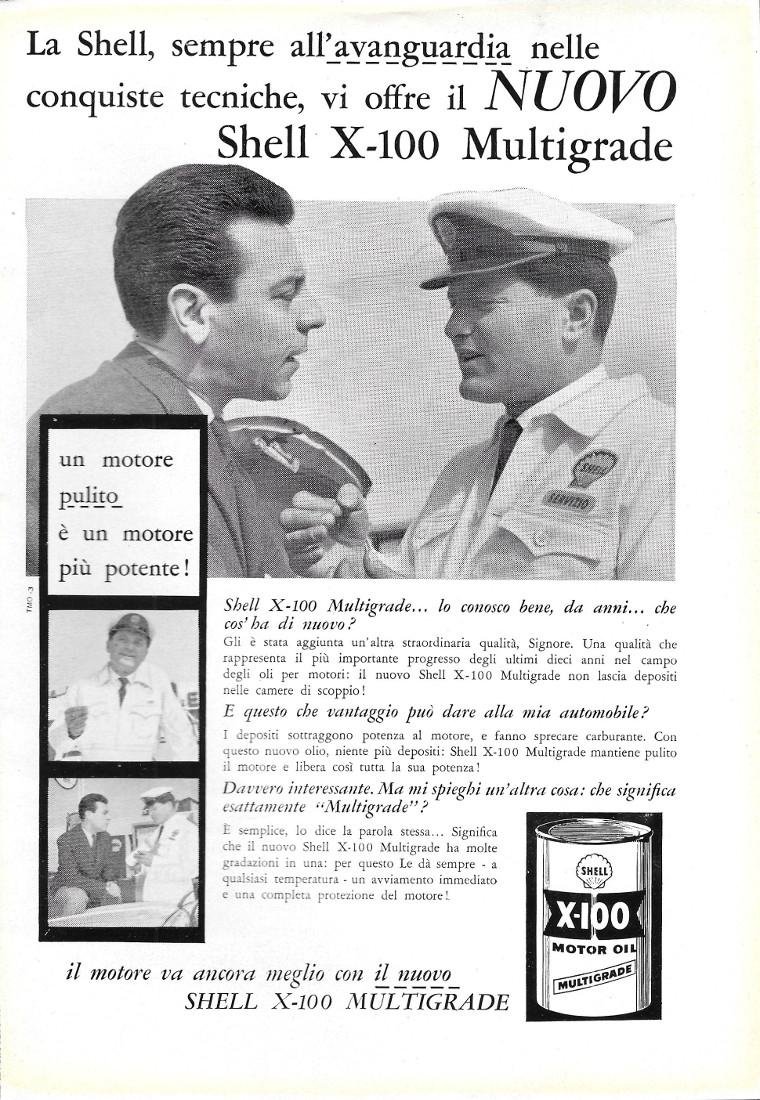 Nuovo Shell X-100 multigrade. Advertising 1960 | Immagine principale