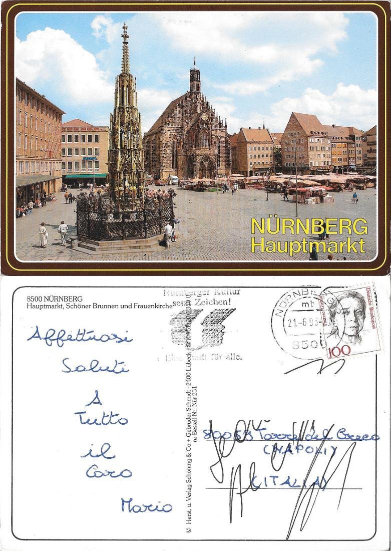 Nurnberg. Hauptmarkt. Viaggiata 1993 | Immagine principale