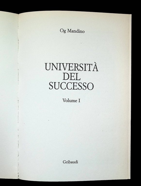 Og Mandino Università del Successo Volume I Gribaudi Motivazionale 9788871525235