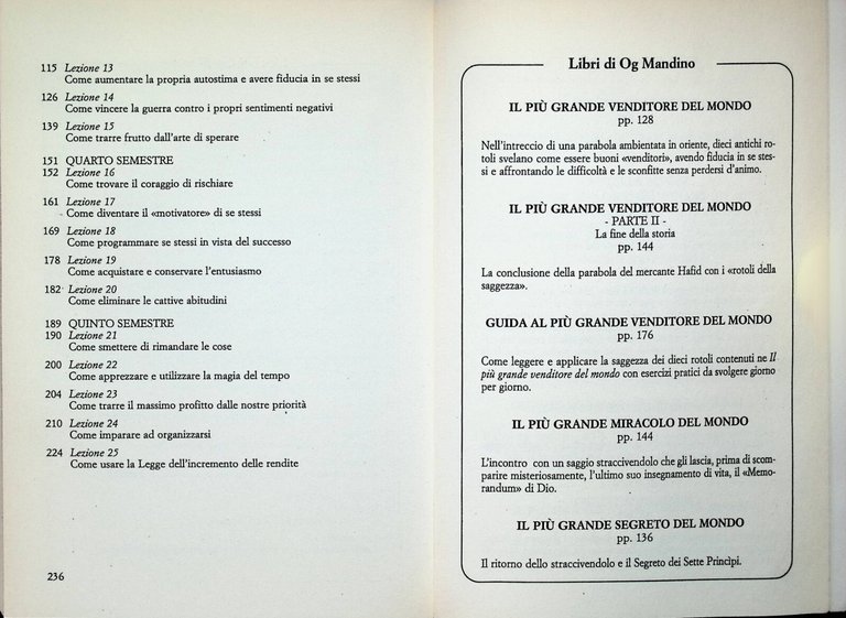 Og Mandino Università del Successo Volume I Gribaudi Motivazionale 9788871525235