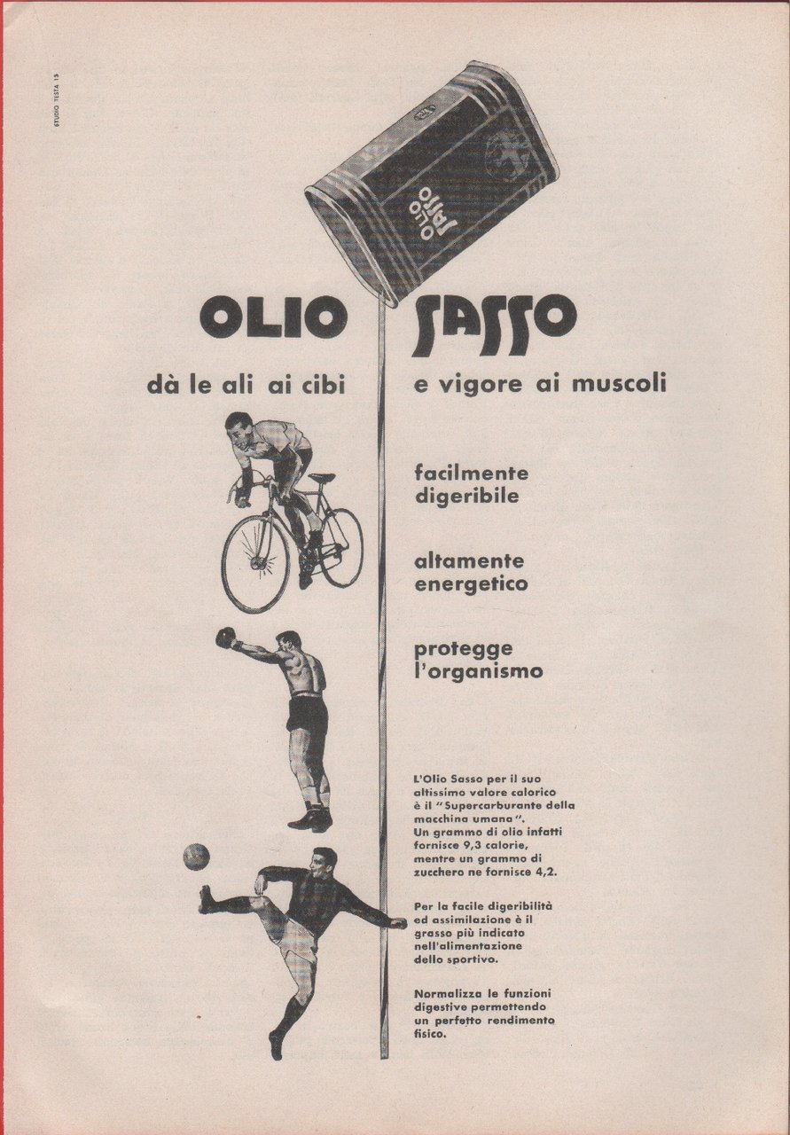 Olio Sasso. Advertising 1958 | Immagine principale