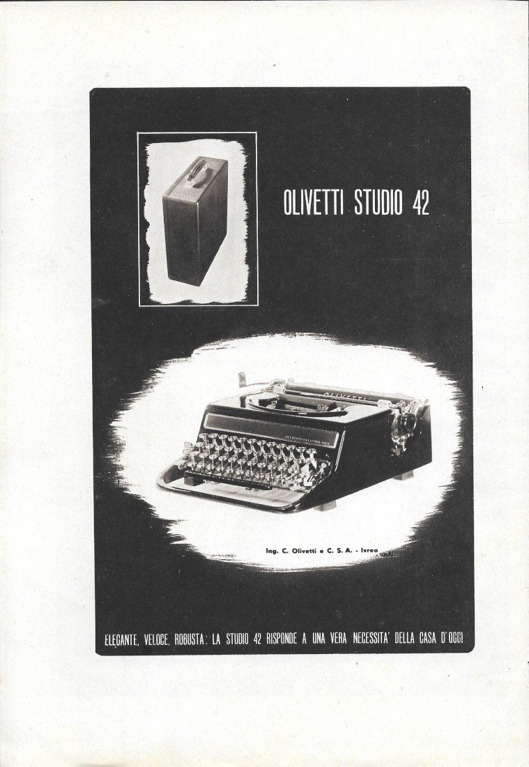 Olivetti Studio 42. elegante, veloce, rubusta - Advertising 1941 | Immagine principale
