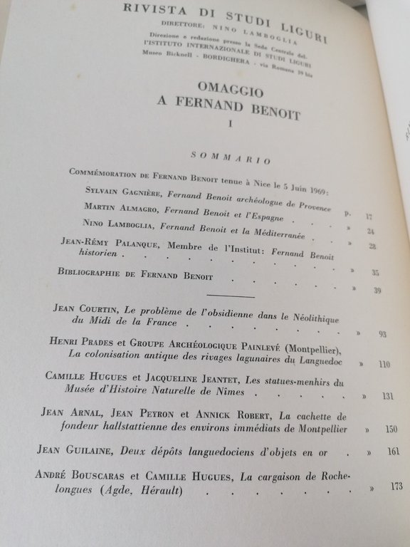 Omaggio A Fernand Benoit 5 Volumi Libri Bordighera Bicknell 1972 …