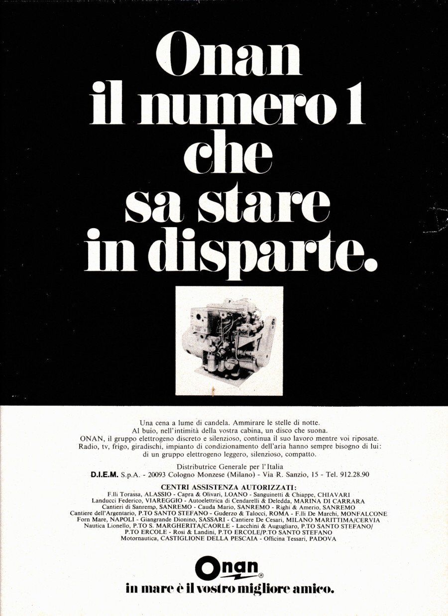 Onan gruppi elettrogeni. Advertising 1974 | Immagine principale