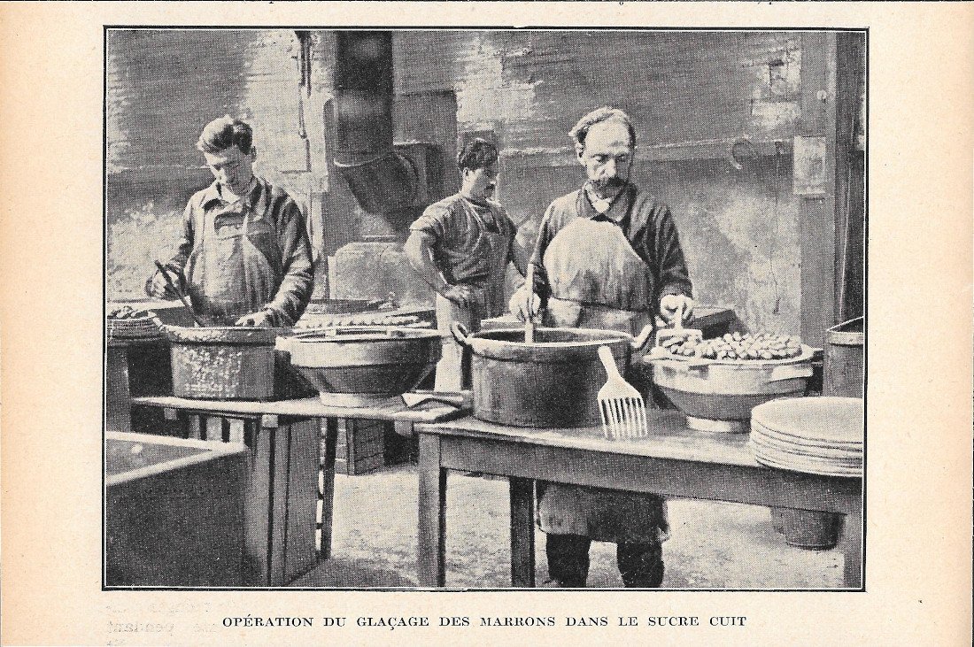 Opération du glaçage des marrons dans le sucre cuit - … | Immagine principale