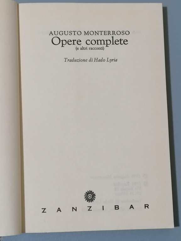 Opere complete (e altri racconti)