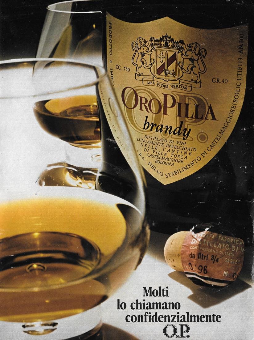 Oro Pilla. Molti lo chiamano confidenzilamente O.P. Advertising 1970 | Immagine principale