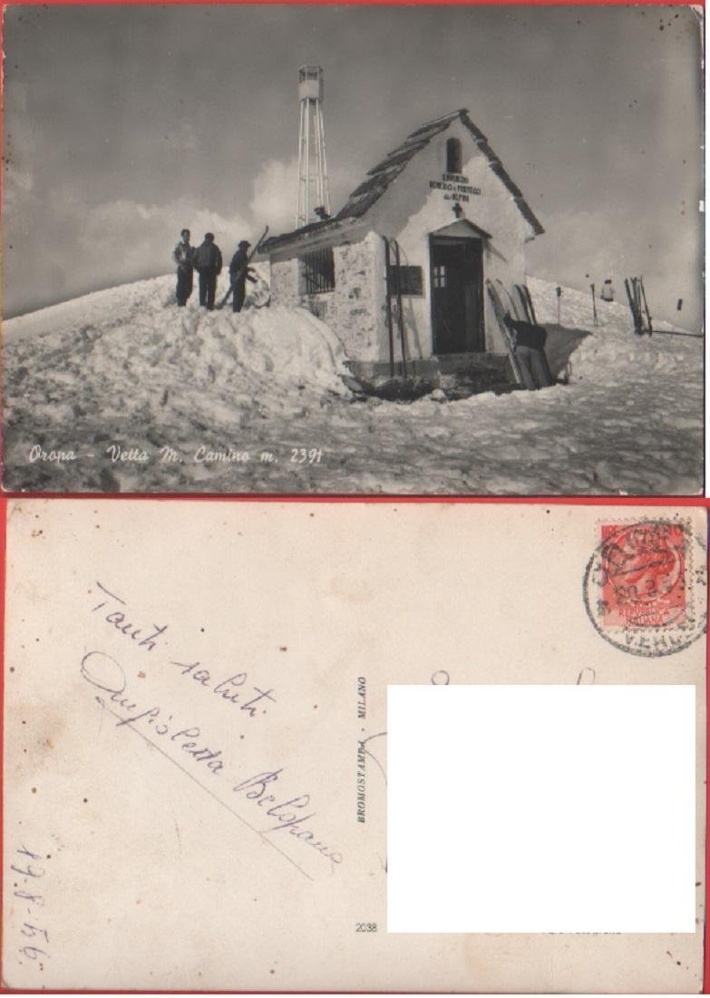 Oropa (BI). Vetta del m. Camino, cappella alpini. Viaggiata 1956. … | Immagine principale