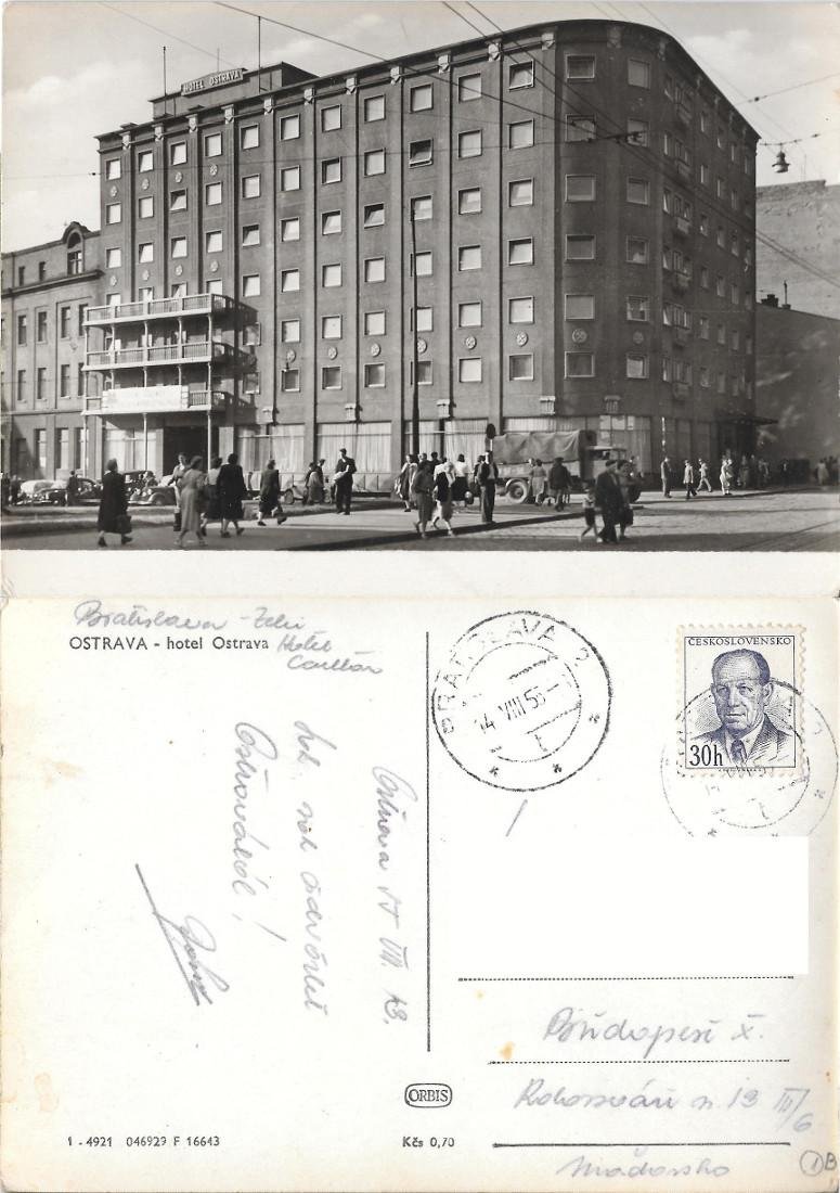 Ostrava.Hotel Ostrava. Viaggiata 1955 | Immagine principale
