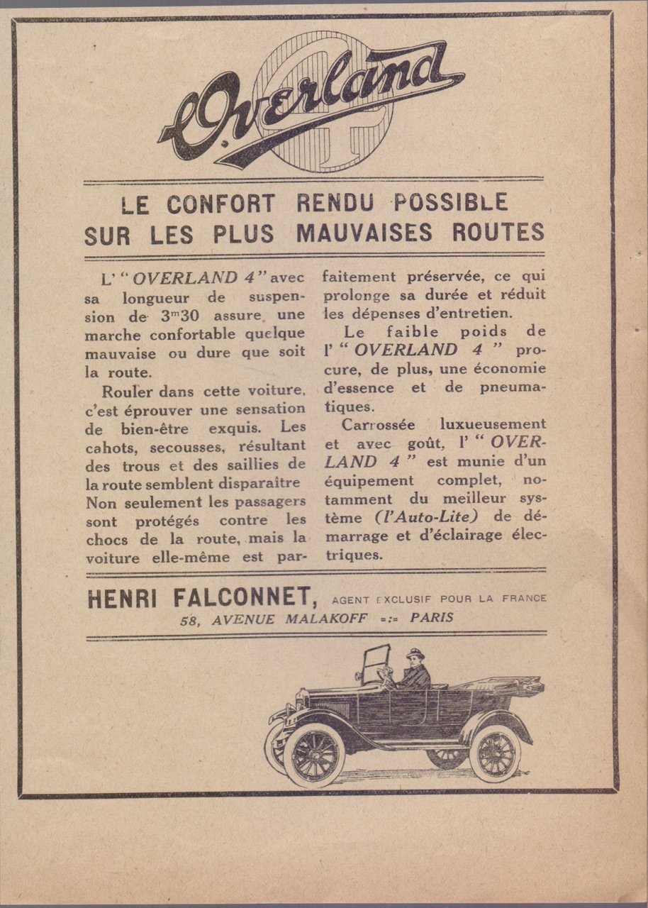 Overland 4. Advertising 1920 | Immagine principale