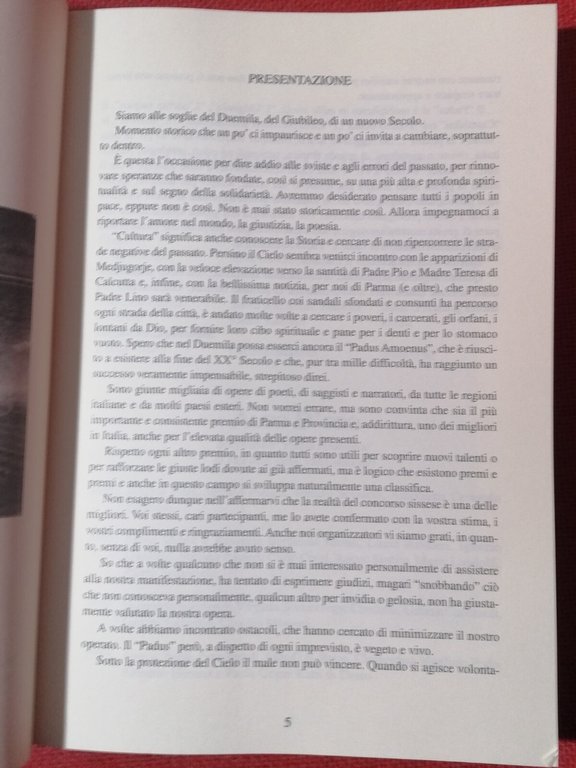 Padus Amoenus Libro 1999 Circolo ricreativo Sissese premio poesia Parma