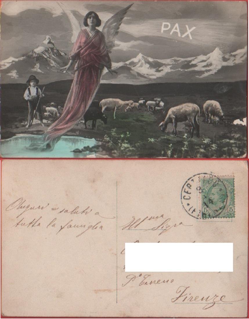 Paesaggio con allegoria della Pace. Viaggiata 1914 | Immagine principale