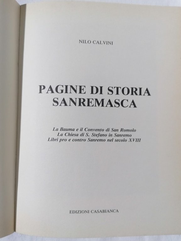 Pagine Di Storia Sanremasca Libro Nilo Calvini Chiesa S. Stefano …