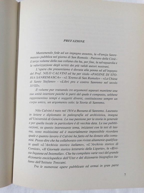 Pagine Di Storia Sanremasca Libro Nilo Calvini Chiesa S. Stefano …