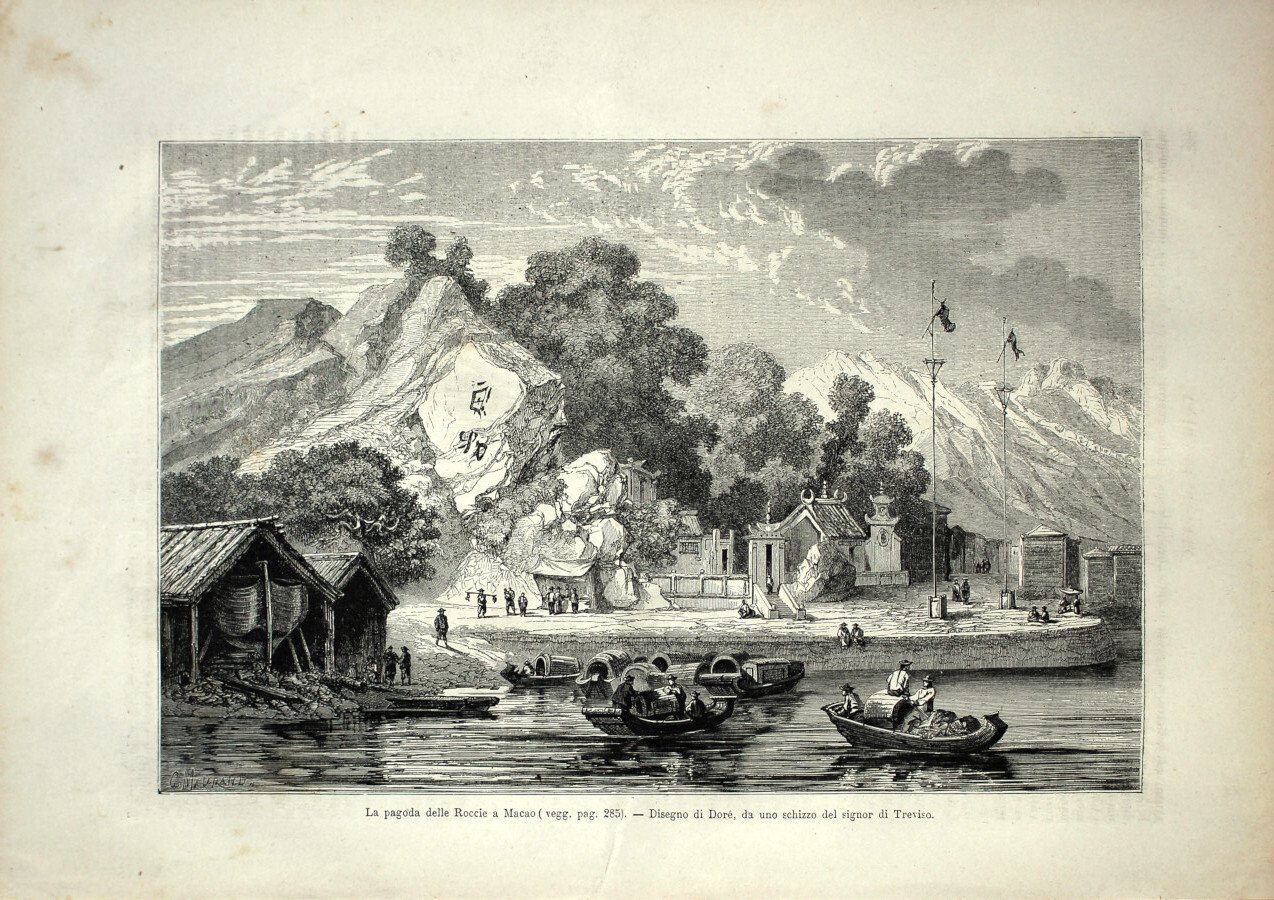 Pagoda delle Roccie a Macao. Stampa 1864 | Immagine principale