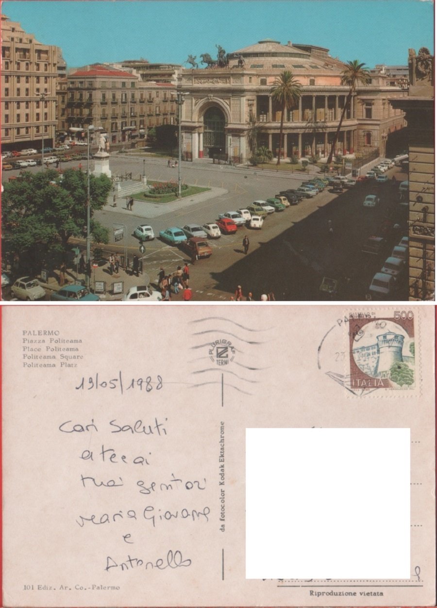 Palermo. Piazza Politeama. Viaggiata 1988 | Immagine principale