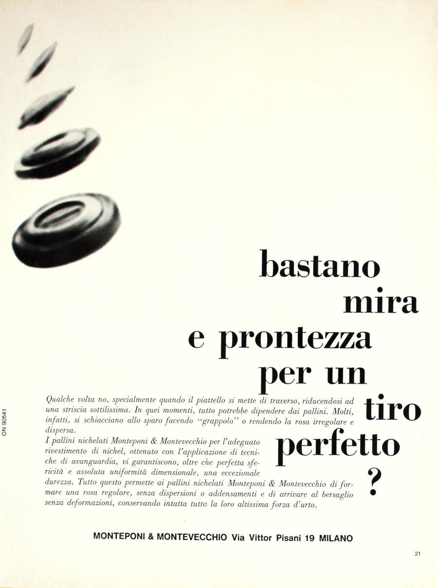 Pallini nichelati Monteponi &amp; Montevecchio. Advertising 1969 | Immagine principale