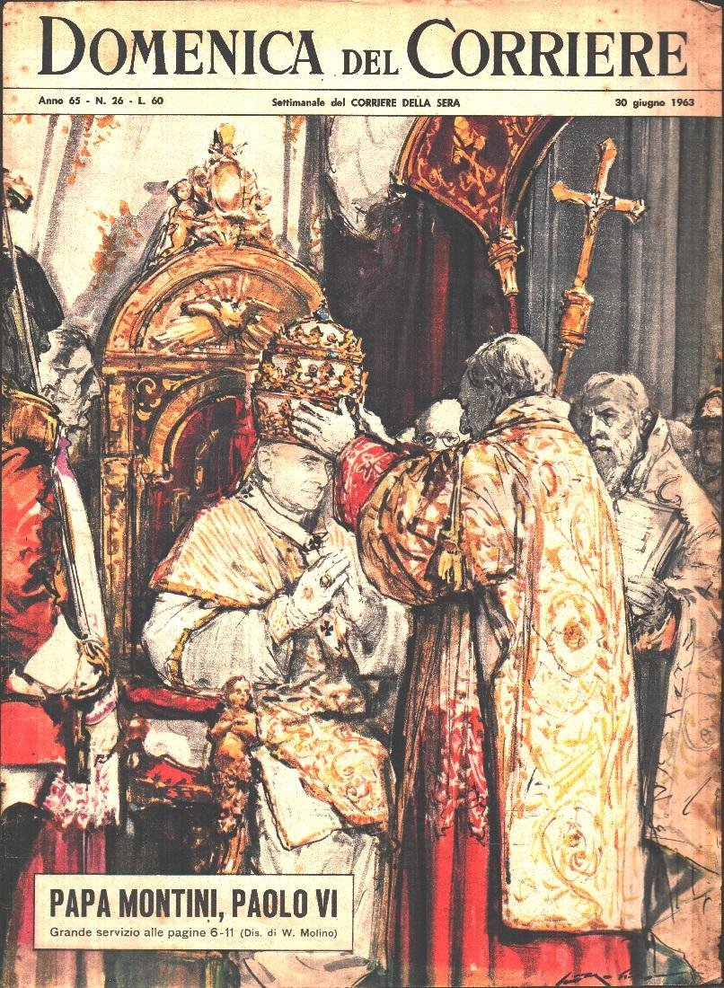 Papa Montini, Paolo VI. Domenica del Corriere 30/6/1963. Solo pagina | Immagine principale