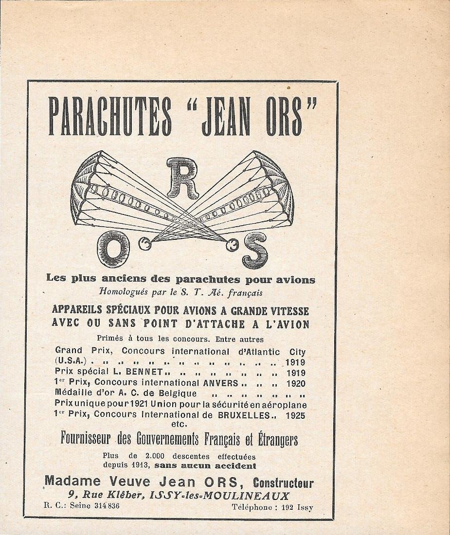 Parachutes Jean Ors / Travaux Dyle e Bacalan. Aviation. Advertising … | Immagine principale