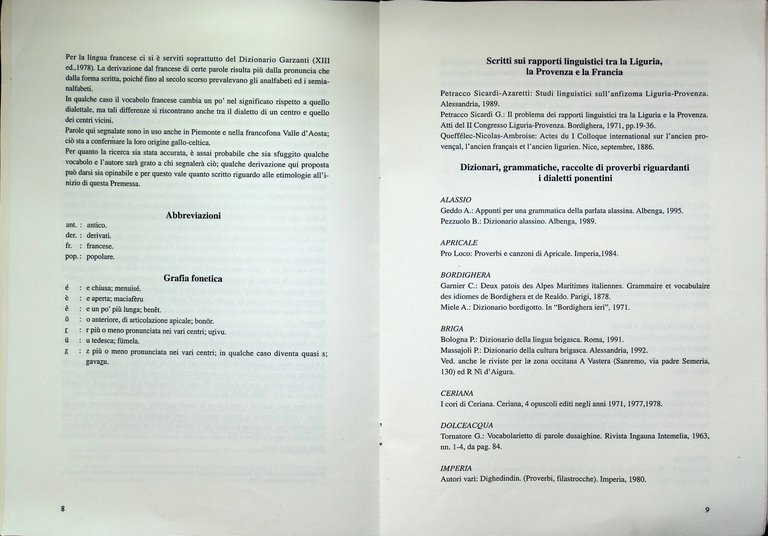 Parole Francesi Nei Dialetti Del Ponente Ligure Libro Giacomo Ricci …