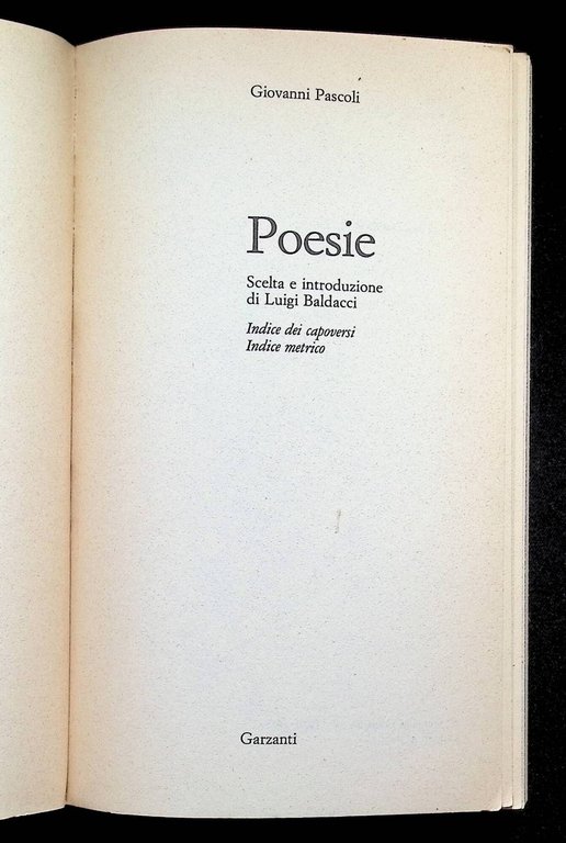 Pascoli. Poesie (I Grandi Libri)(