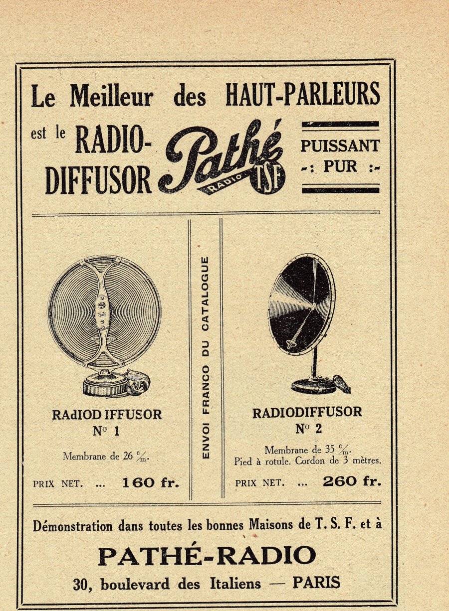 Pathé le meilleur des haut-parleurs. Advertising 1927 | Immagine principale
