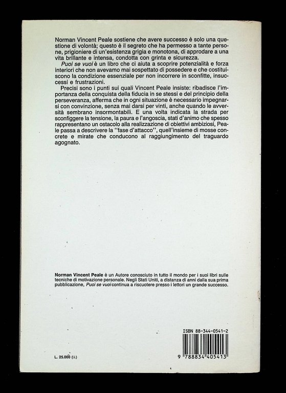 Peale - Puoi Se Vuoi Libro Motivazionale Forza di Volontà …