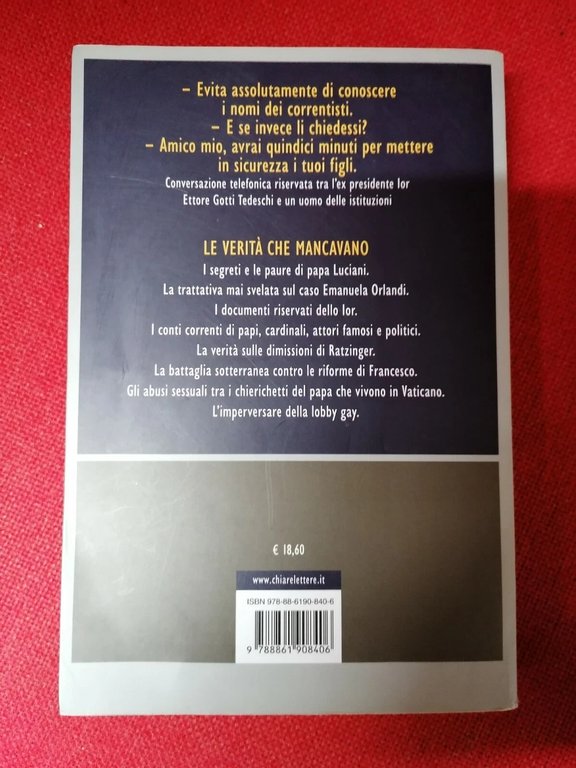 Peccato Originale Libro Nuzzi Segreti Papa Francesco Chiarelettere 1^ ED …