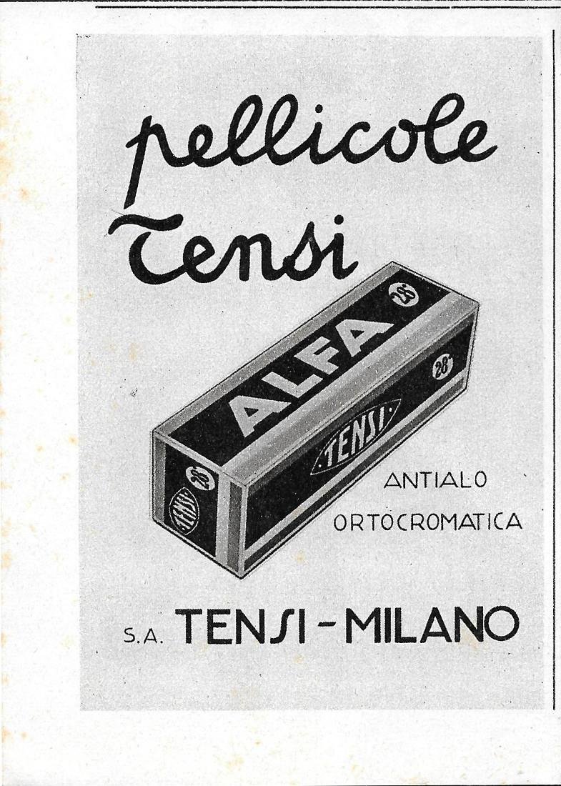 Pellicole Alfa Tensi. Advertising 1941 | Immagine principale