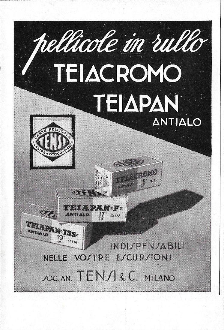 Pellicole in rullo Teiacromo, Teiapan. Tensi. Advertising 1942 | Immagine principale