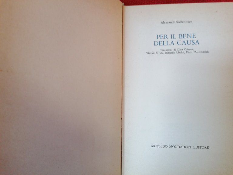 PER IL BENE DELLA CAUSA
