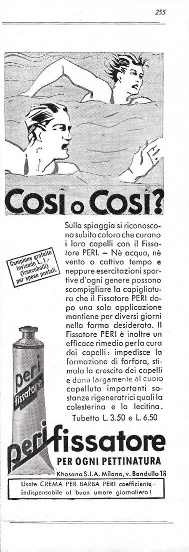 Peri fissatore per ogni pettinatura. Advertising 1942 | Immagine principale