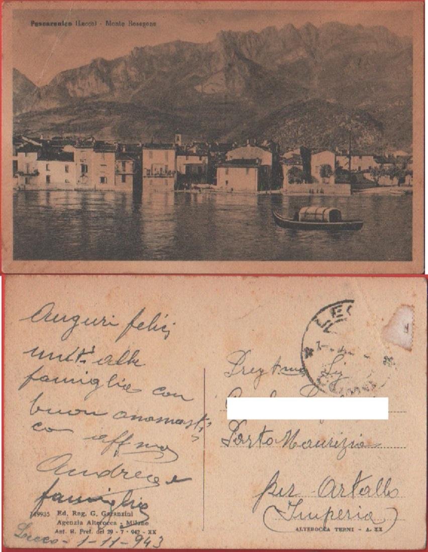 Pescarenico (LC). Monte Resegone. Viaggiata 1943. Altercocca | Immagine principale