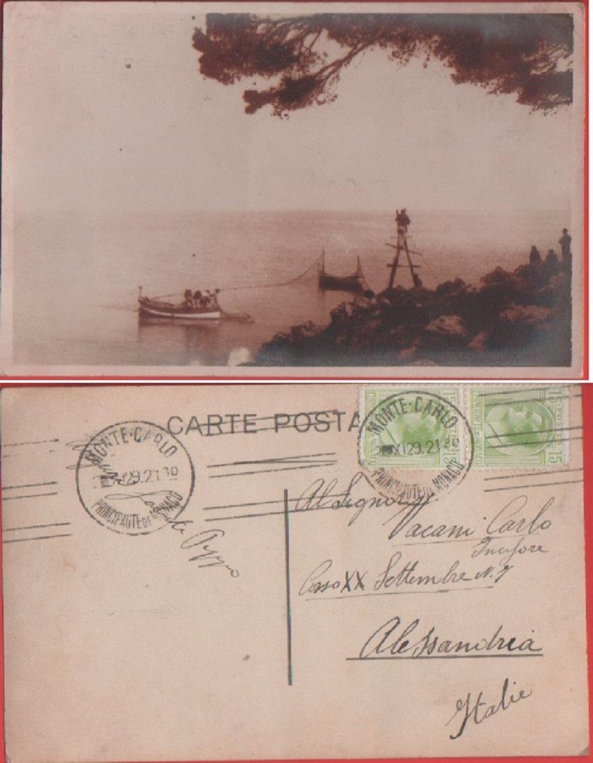 Pescatori sulla Costa Azzurra (MON). Viaggiata 1929 | Immagine principale
