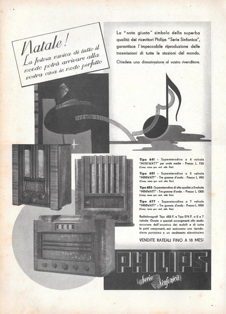 Philips. Serie Sinfonica. Advertising 1939 | Immagine principale