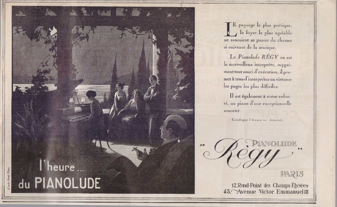 Pianolude Regy. Advertising 1924 | Immagine principale
