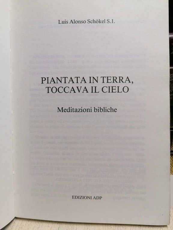 Piantata In Terra Toccava Il Cielo Libro Meditazioni Bibliche Schokel …
