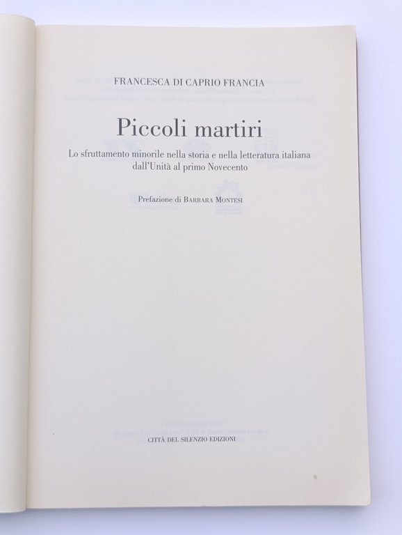 Piccoli martiri. Lo sfruttamento minorile nella storia e nella letteratura …