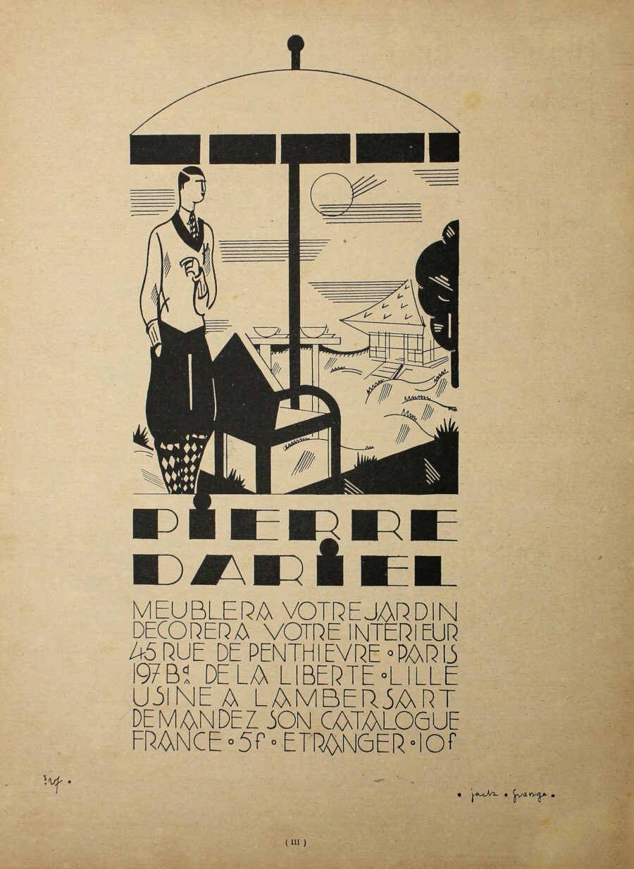 Pierre Dariel meublera votre jardin. Advertising 1927 | Immagine principale