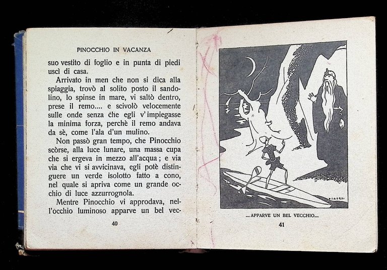 Pinocchio in Vacanza Libro Illustrato Faorzi Salani 1936 Raro