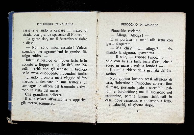 Pinocchio in Vacanza Libro Illustrato Faorzi Salani 1936 Raro