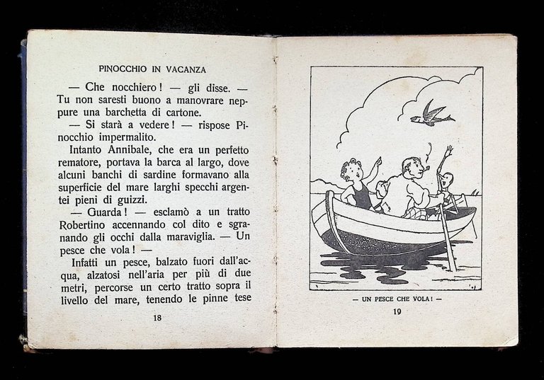 Pinocchio in Vacanza Libro Illustrato Faorzi Salani 1936 Raro