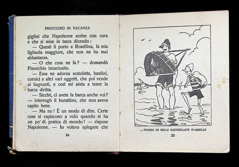 Pinocchio in Vacanza Libro Illustrato Faorzi Salani 1936 Raro