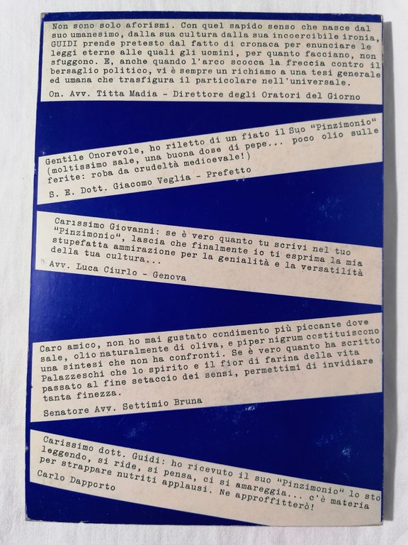 Pinzimonio Libro Giovanni Guidi Aforismi Scritti Sparsi Giornalista Sanremese 75