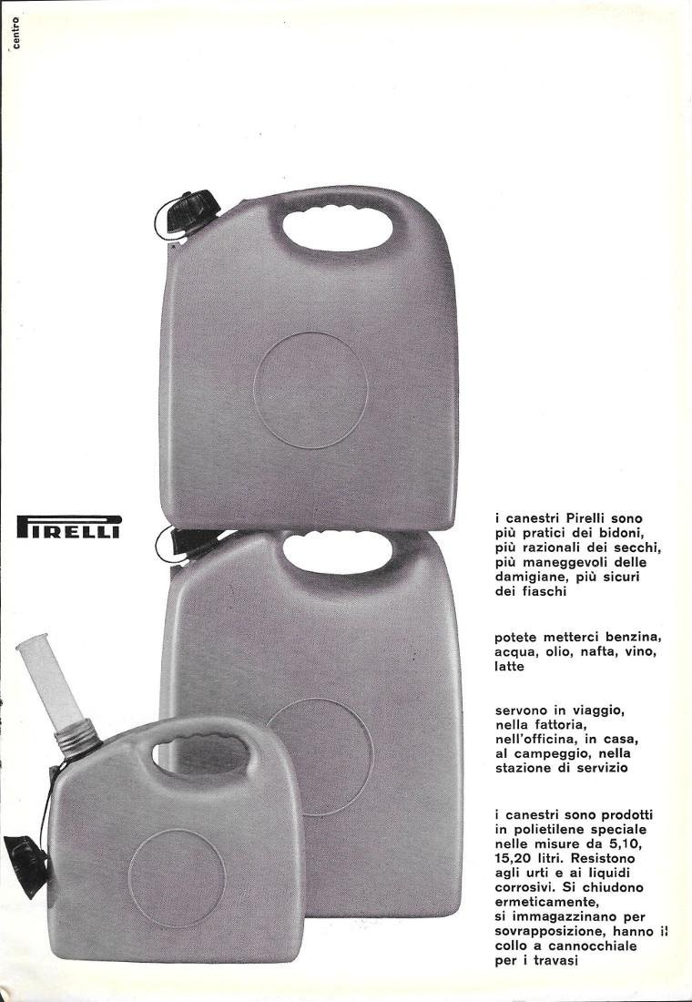 Pirelli. Canestri in polietilene. Advertising 1961 | Immagine principale
