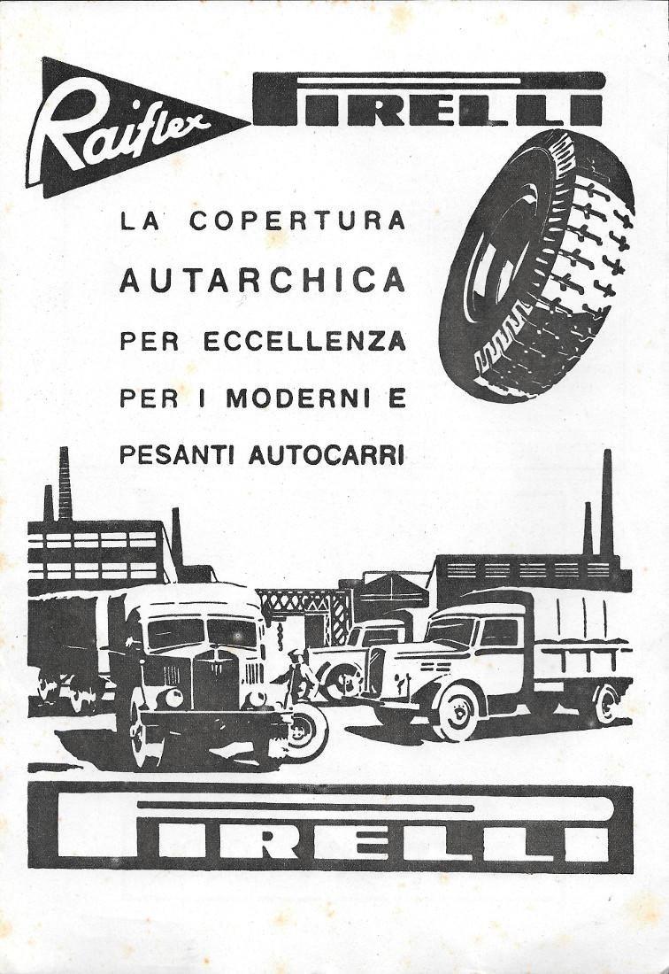 Pirelli Raiflex. La copertura autarchica. Advertising 1941 | Immagine principale
