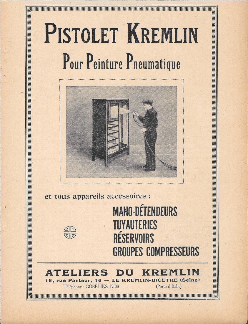 Pistolet Kremlin pour peinture pneumatique - Advertising 1920 | Immagine principale