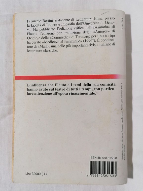 Plauto e dintorni - Ferruccio Bertini Libro Laterza Quadrante 1997 …